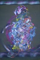 Ein, in eine Patchworkdecke eingeh�llter, Pinguin